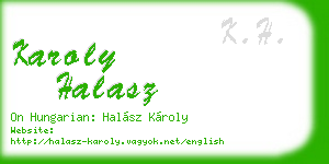 karoly halasz business card